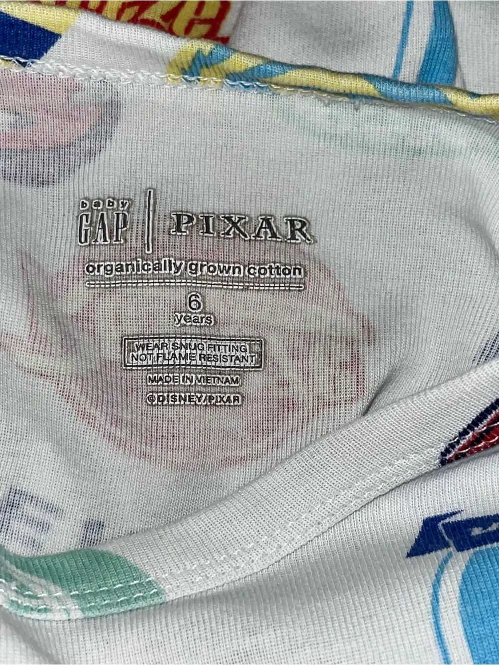 Baby Gap Pixar Cars Print Pajama Set Size 6 organic cotton